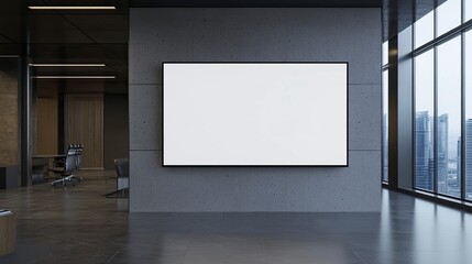 Blank Billboard Mockup on the Wall office or fabric .generative ai