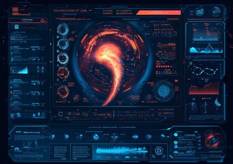 Fototapeta premium Animated hologram human hair analysis scan interface. Infographic concept for future medicine.