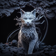 cat in the night