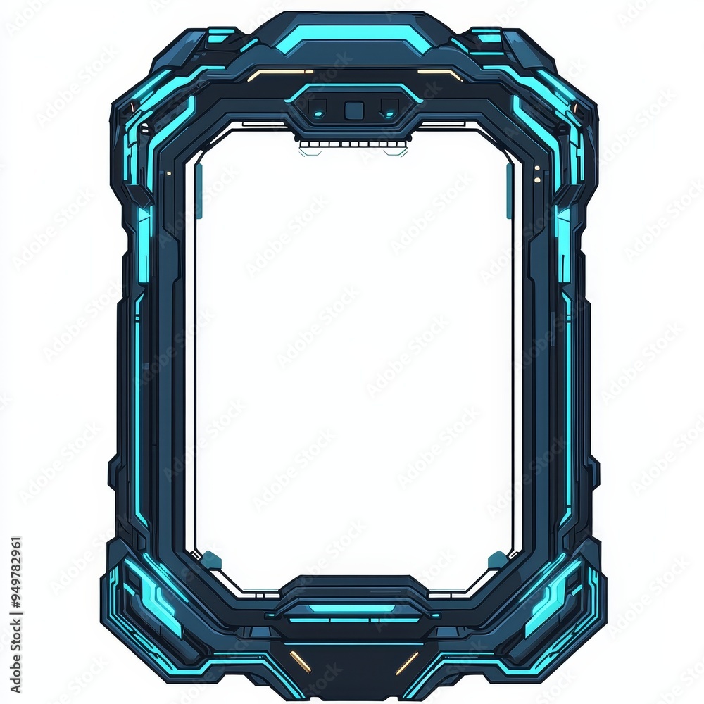 Poster An abstract futuristic background featuring blue glowing technology and sci fi frame HUD UI