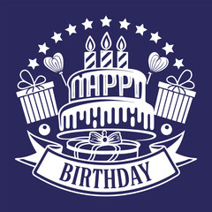 Vector happy birthday to you typography lettering