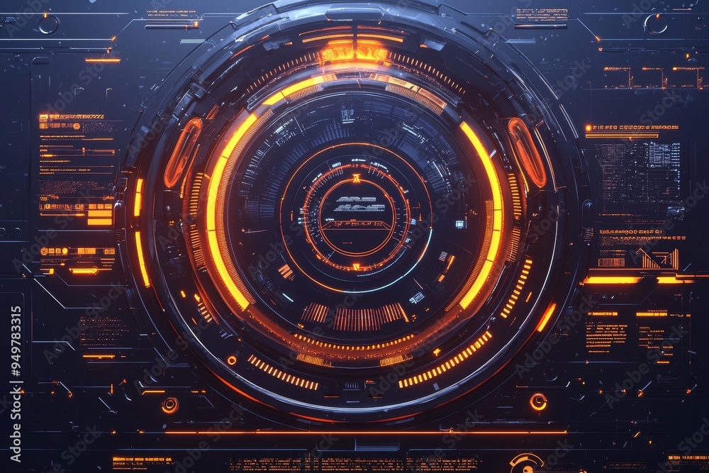 Poster Ui design abstract, futuristic. Sense of science, technology, and generative AI.