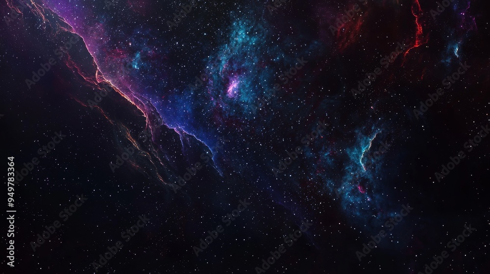 Poster a spectacular nebula of color in space. a starry night in the universe. universe science astronomy.