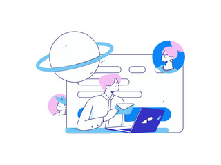 Personnel doing job interview flat vector concept operation hand drawn illustration
