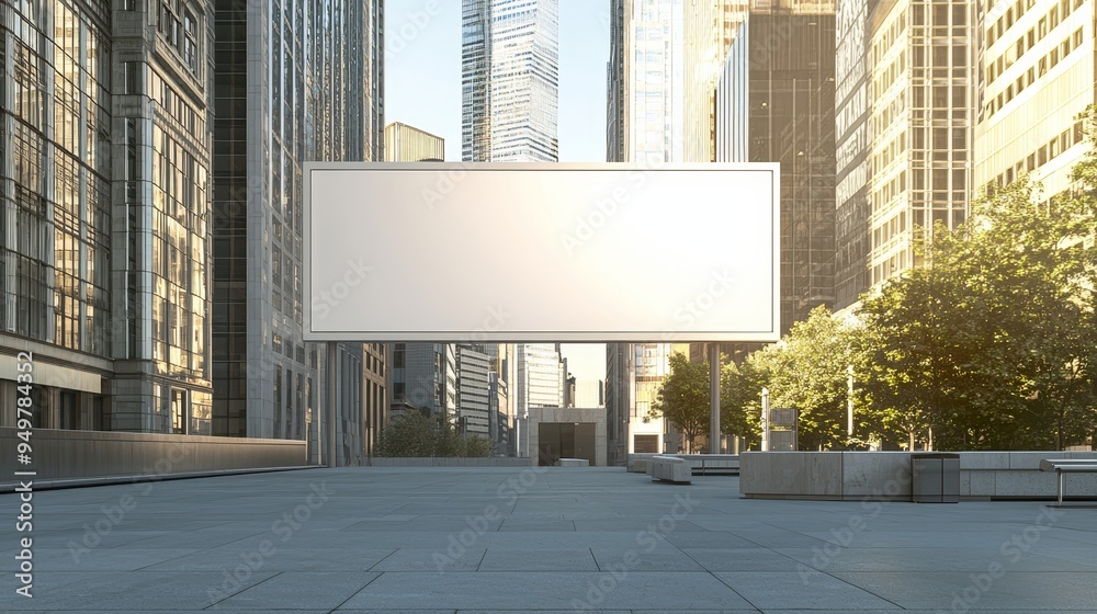 Aufkleber a mockup of a large billboard advertisement on the side of a modern building