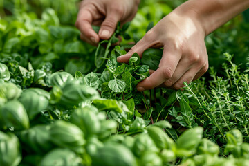 Harvest time season people gathering grain fruit vegetables farm plants field, Generative AI