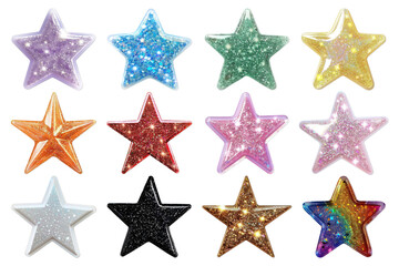 Obraz premium PNG colorful glittery star