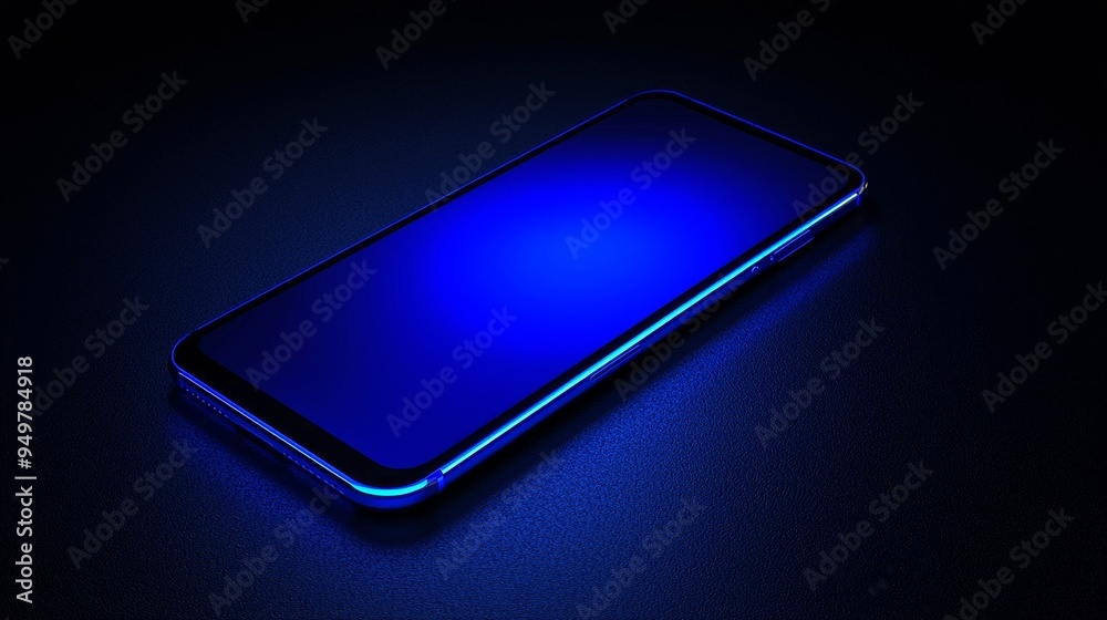 Aufkleber illustration of a modern smartphone display light using technology.