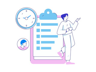 Personnel doing job interview flat vector concept operation hand drawn illustration
