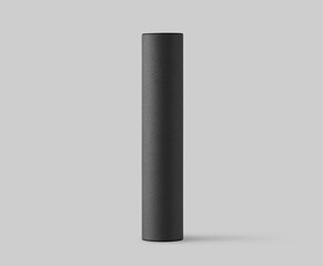 long paper tube image on a white background, mockup, 3d illustration, 3d rendering
