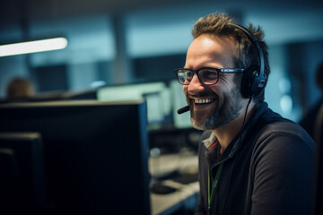 Fototapeta premium Successful business people person in modern interior office space building made with Generative AI artwork