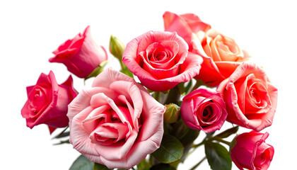 buoquet of roses isolated with white highlights, png