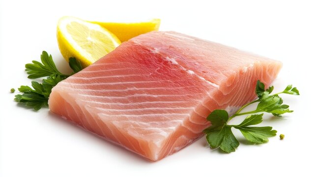 A picture of a top view of haddock fillet isolated on a white background: Stock photo