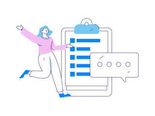 Personnel doing job interview flat vector concept operation hand drawn illustration
