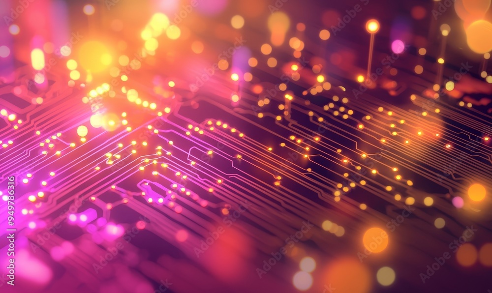 Aufkleber stunning abstract background featuring hi-tech circuits
