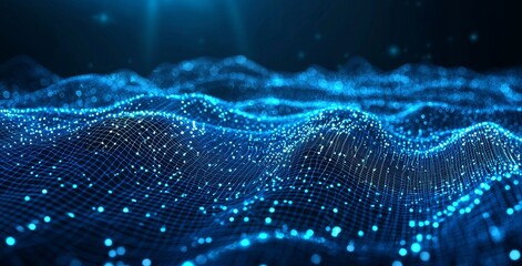 Intricate wave line design with dot points and gradient line, internationalization social network or business big data connection concept.