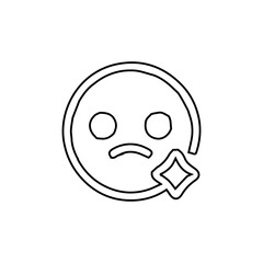 Icon concept in black and white emoji logo design outline style