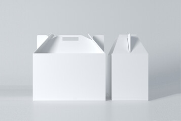 Takeaway fast food Box On White Background, mockup, 3d illustration, 3d rendering

