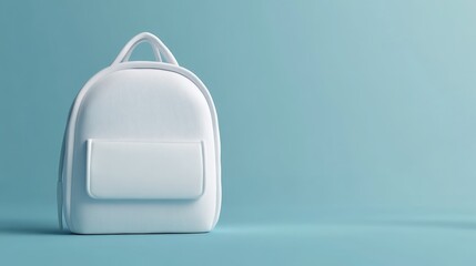 Obraz premium 3D white backpack for modern student gear. AI generated illustration.