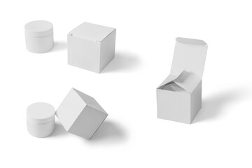 Takeaway fast food Box On White Background, mockup, 3d illustration, 3d rendering
