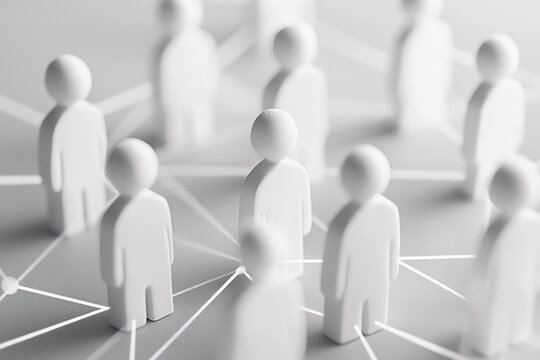 White network figures connected with lines