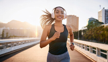 Obraz premium A young woman jogging