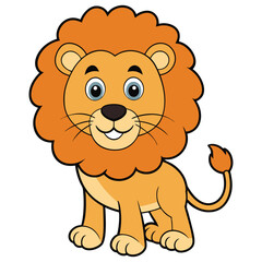 Fototapeta premium Cute lion cartoon isolated on white background