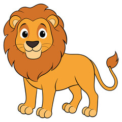 Obraz premium Cute lion cartoon isolated on white background