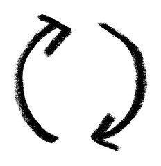 Recycle Arrow Icon - Crayon Chalk Drawing