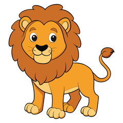 Fototapeta premium Cute lion cartoon isolated on white background