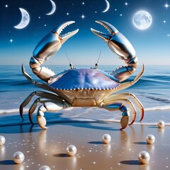 Cancer The Lunar Crab Guarding a Celestial Shoreline