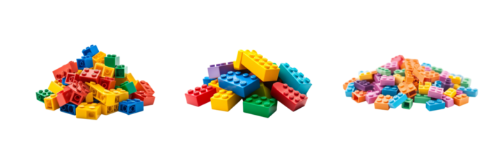 Set up the puzzle to play. Detailed on a transparent background of toy train heads on transparent background.