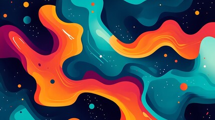 Abstract Art with Bright Color and Swirls