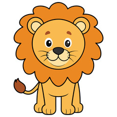 Fototapeta premium Cute lion cartoon isolated on white background
