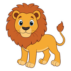 Obraz premium Cute lion cartoon isolated on white background