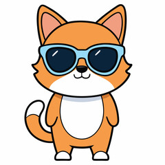 Fototapeta premium Cat Vector Cute Illustration on Solid Background , Cat png image