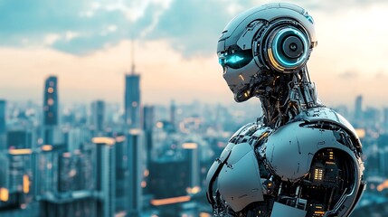 A Realistic Humanoid Robot With Blue Eyes