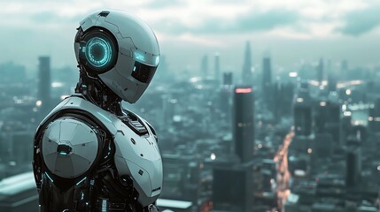 A Realistic Humanoid Robot With Blue Eyes