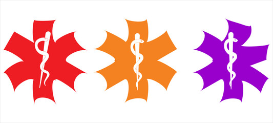 Obraz premium Star medicine set icons with ...