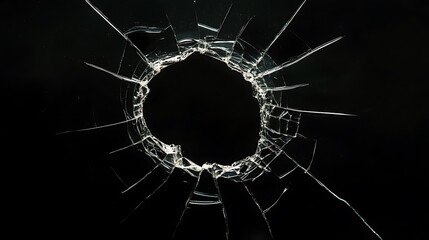 Broken Glass with a Hole in the Center
