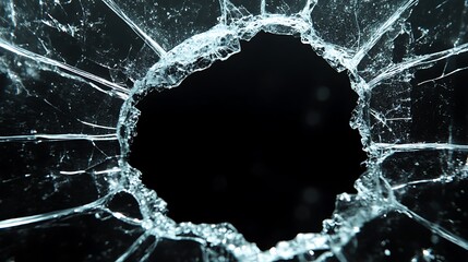 Broken Glass with a Hole in the Center