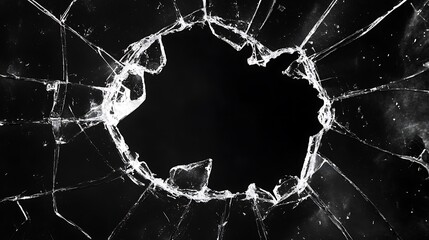 Broken Glass with a Hole in the Center