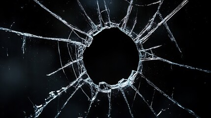 Broken Glass with a Hole in the Center