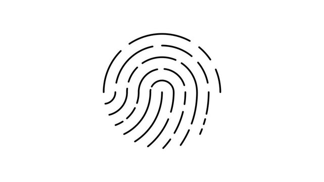 Fingerprint progress animation on white background