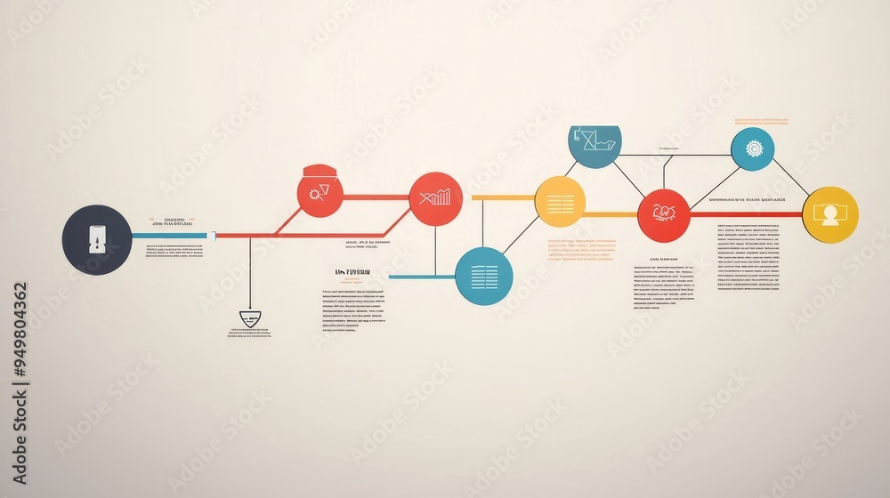 Poster Infographic with connected circles and text.