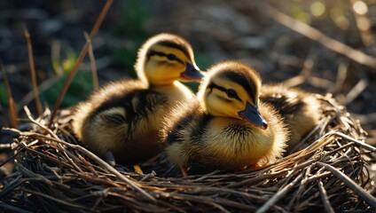 baby duck in the nest