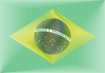 Brazil Independence Day september 7. Scribble style Brazil flag vector background. Poster, card, banner. 