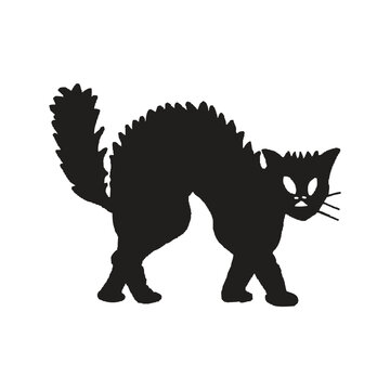 recommend clip art: Black and White Cat Silhouette Vector | Feline Animal Outline Clipart