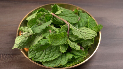 Fresh green mint leaves, Concept healthy diet.