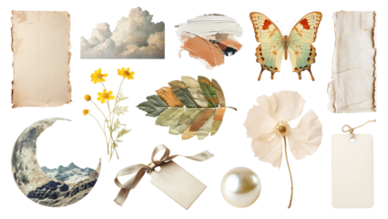 PNG aesthetic ephemera collage